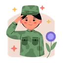 Free Female army  Icon