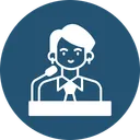 Free Female Speaker Speaker Conference Icon