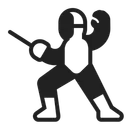 Free Fencing High Contrast Icon
