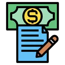 Free Money File Pen Icon