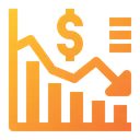 Free Finanzen Abwärtsdiagramm  Symbol