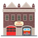 Free Fire Station Fire Department Architecture Icon