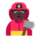 Free Firefighter Flat Dark Icon