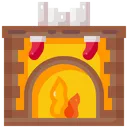 Free Fireplace Christmas Firewood Icon