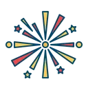 Free Fireworks Party Decoration Icon