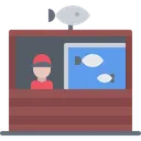 Free Fish Shop Fish Seller Counter Icon