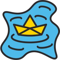 Free Floating paper boat  Icon