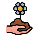 Free Flower Seed Hand Icon