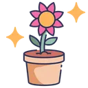 Free Cartoon Flower Pot Icon