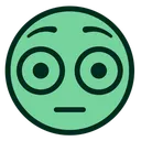 Free Green Flushed Smiley Icône