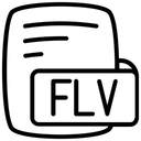 Free Flv Flash Icone De Estilo De Linha De Video Ícone
