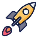 Free Flying Rocket Space Science Icon