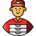 Free Food Delivery Man Avatar Courier Icon