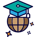 Free Foreign Study Mortarboard Board Icon