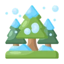Free Forest Snow Snow Fall Icon