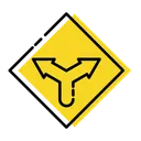Free Forked Road Traffic Signs Icon