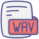 Free Wav Waveform Audio File Format Color Outline Style Icon Ícone