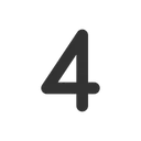 Free Four Number  Icon