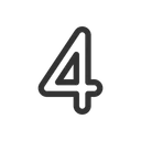 Free Four Number  Icon