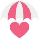 Free Fun Heart Shape Hot Air Balloon Icon