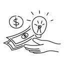 Free White Line Get Funding Illustration Funding Finance Icon