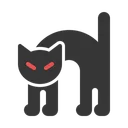 Free Gato Halloween Negro Icono