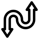 Free Gebogener Pfeil  Symbol