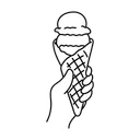 Free White Line Gelato Ice Cream Illustration Gelato Ice Cream Sweet Icon