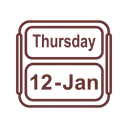 Free Gennaio Calendario Giovedi Icon
