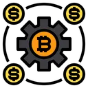 Free Engranaje Moneda Bitcoin Icon