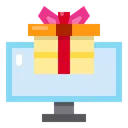 Free Gift Box Monitor Technology Icon