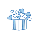 Free Gift box with heart  Icon