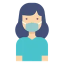 Free Girl Woman Avatar Mask Coronavirus Icon