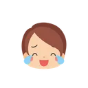 Free Girl Emoji Weeping For Joy Icon