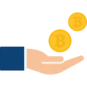 Free Give Bitcoin Bitcoin Hand Icon
