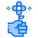 Free Flower Gift Hand Icon