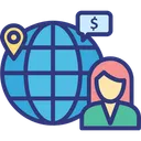 Free Global Business Woman Global Employee International Investor Icon