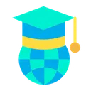 Free Education Global Learning Degree Cap Icon