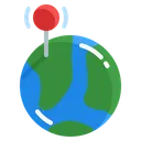 Free Flat World Locate Icon