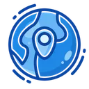Free Filled Line World Locate Icon