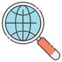 Free Global Searching Worldwide Exploration World Analysis Icon