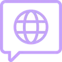 Free Globe Chat Bubble Globe Global Icon