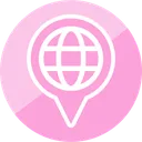 Free Globe Location Pointer  Icon
