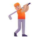Free Golfing Color Medium Light Icon
