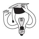 Free Half Tone Lightbulb And Graduation Cap Illustration Graduation Inspiration Bright Future Icon