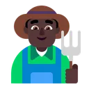 Free Granjero Plano Oscuro Icono