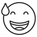 Free Artboard Grinning Face With Sweat Smiling Broadly Icon