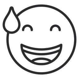 Free Grinning Face With Sweat Emoji Icon