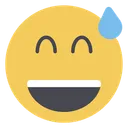 Free Grinning Face With Sweat Smiley Emojis Icon