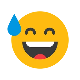 Free Grinning Face With Sweat Emoji Icon